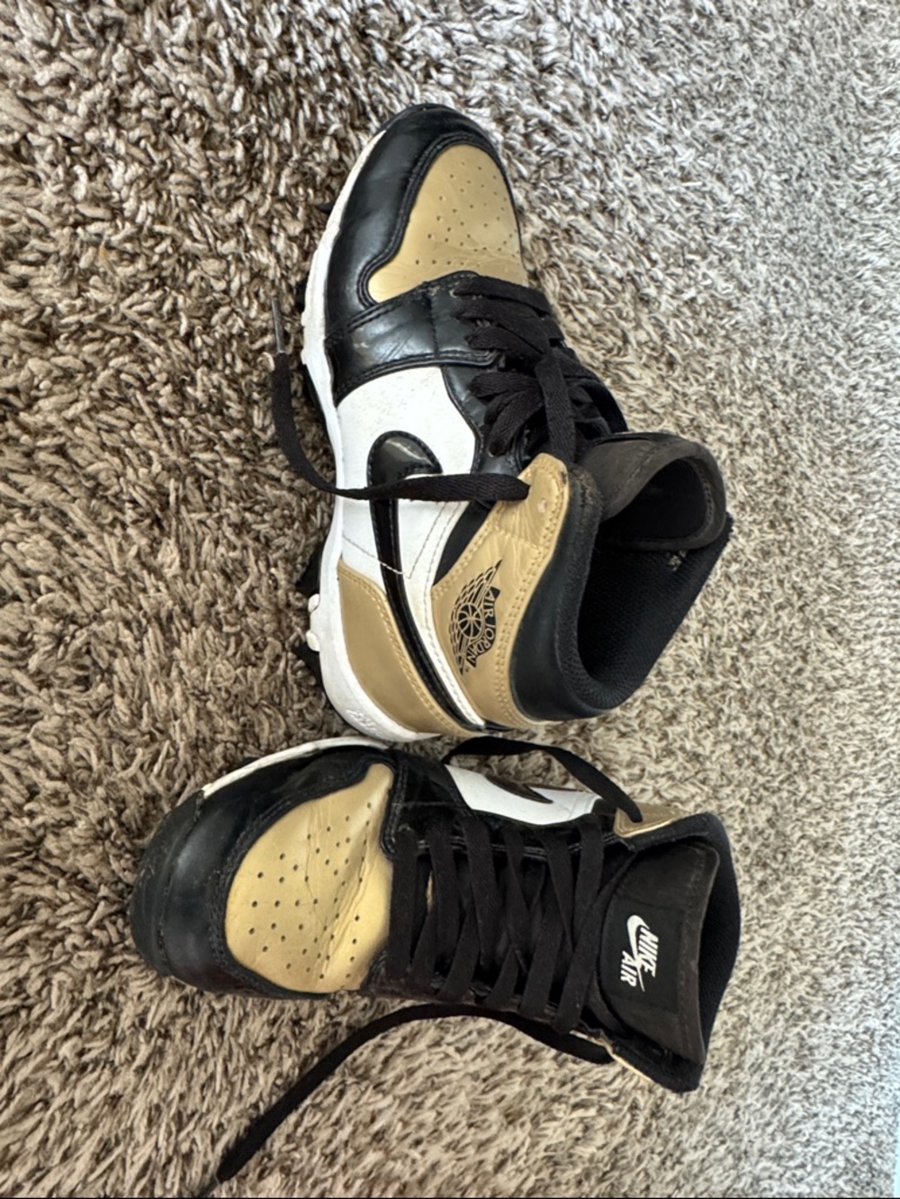 Nike Kids High-Top Cleat Sneakers - Black/Gold/White FastFlex